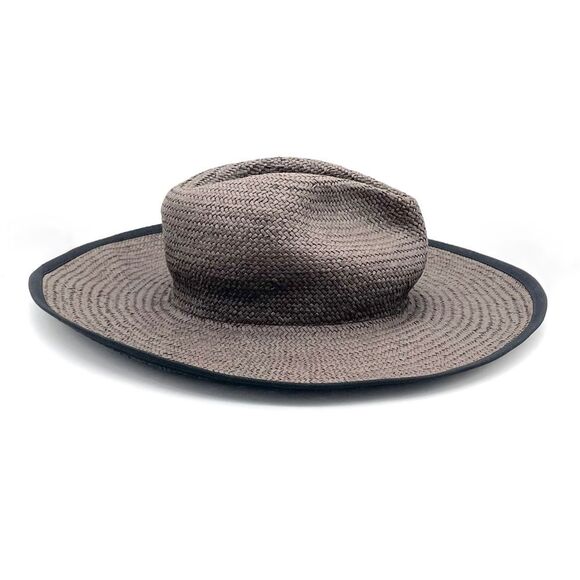 Madewell Wide-Brimmed Straw Fedora Sunhat in Faded Black | Gray Women’s Size S/M - Picture 8 of 16